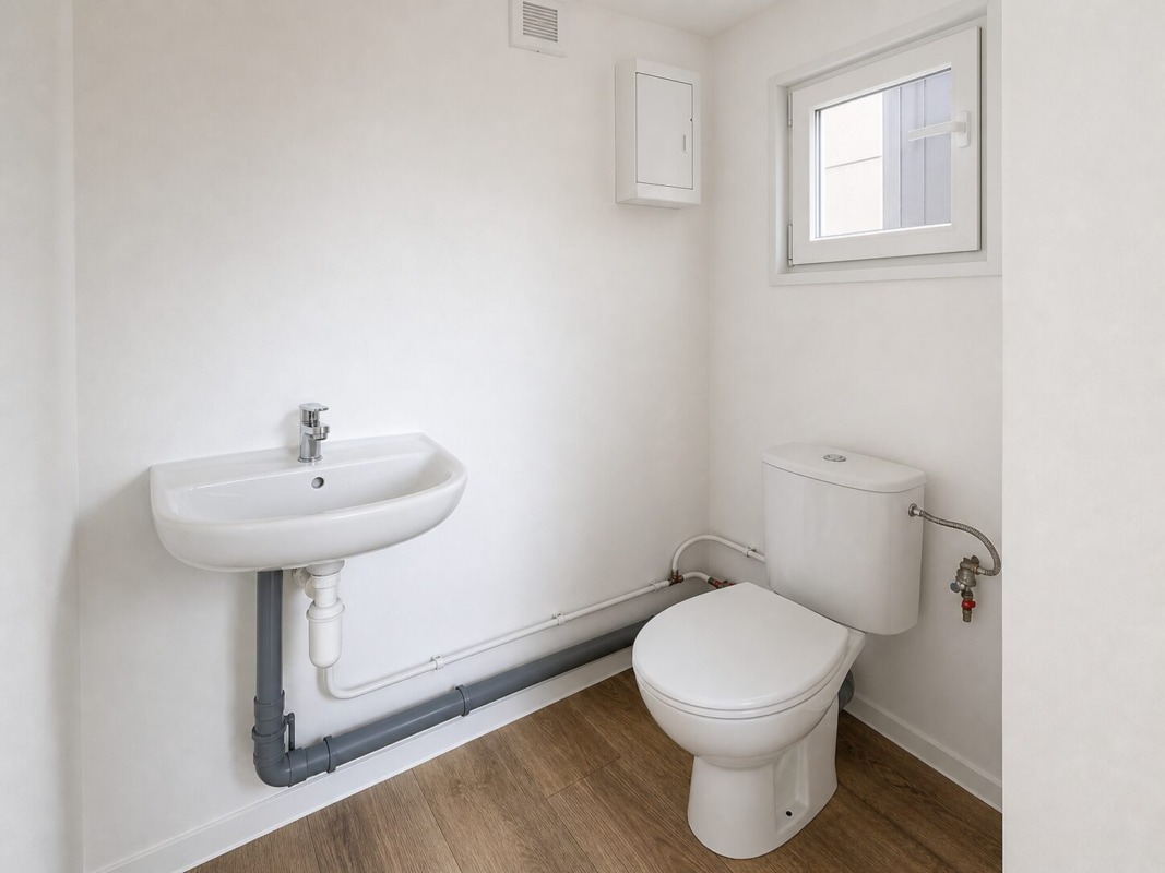 WC a umývadlo v sanitárnom module